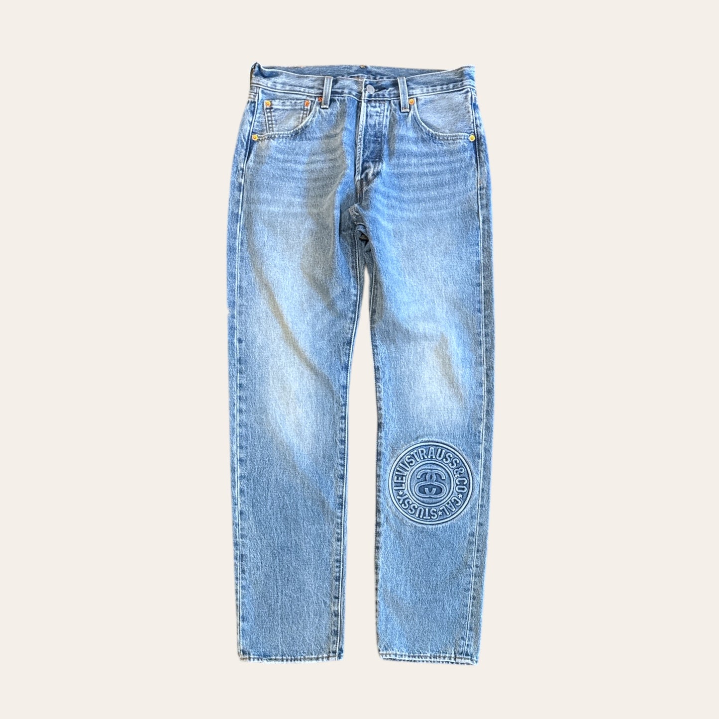 Stussy x Levis 501 Jeans Embossed Size 30x32