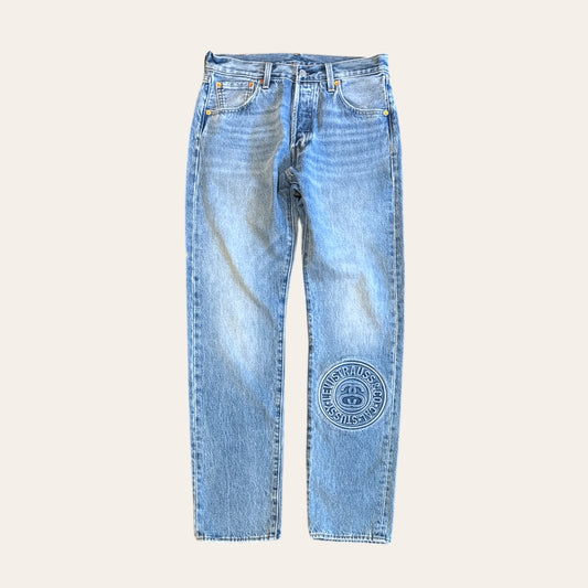 Stussy x Levis 501 Jeans Embossed Size 30x32