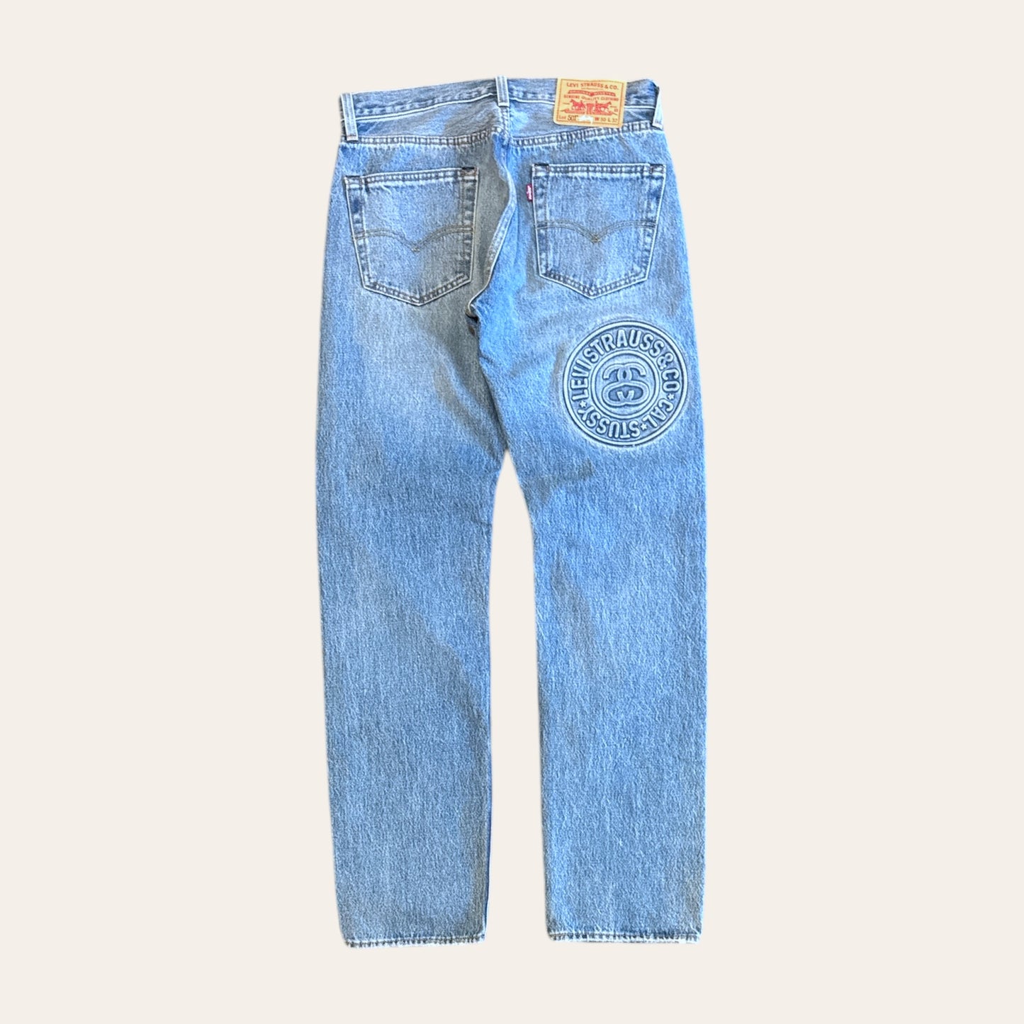 Stussy x Levis 501 Jeans Embossed Size 30x32