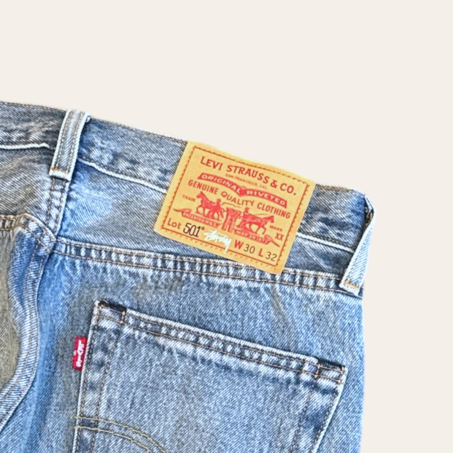 Stussy x Levis 501 Jeans Embossed Size 30x32