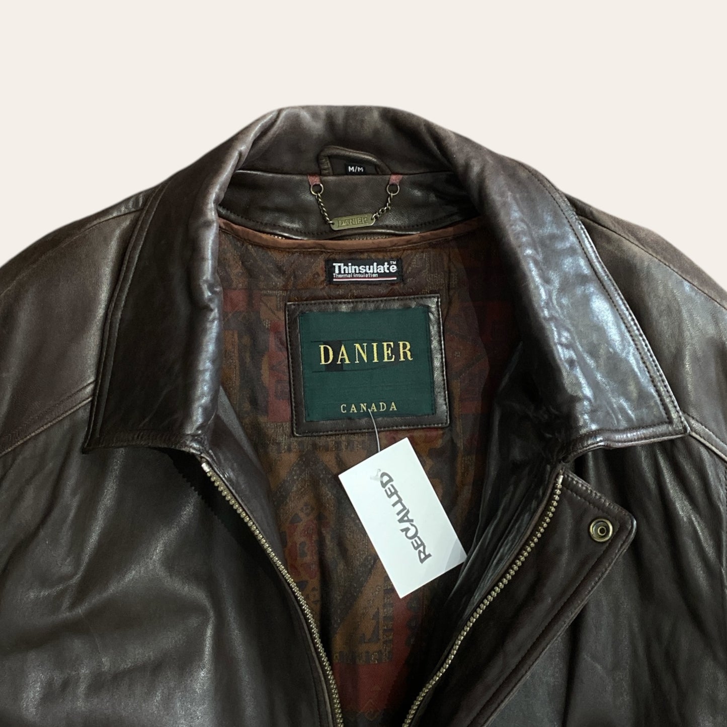 90s Danier Thermal Insulated Leather Jacket Size M