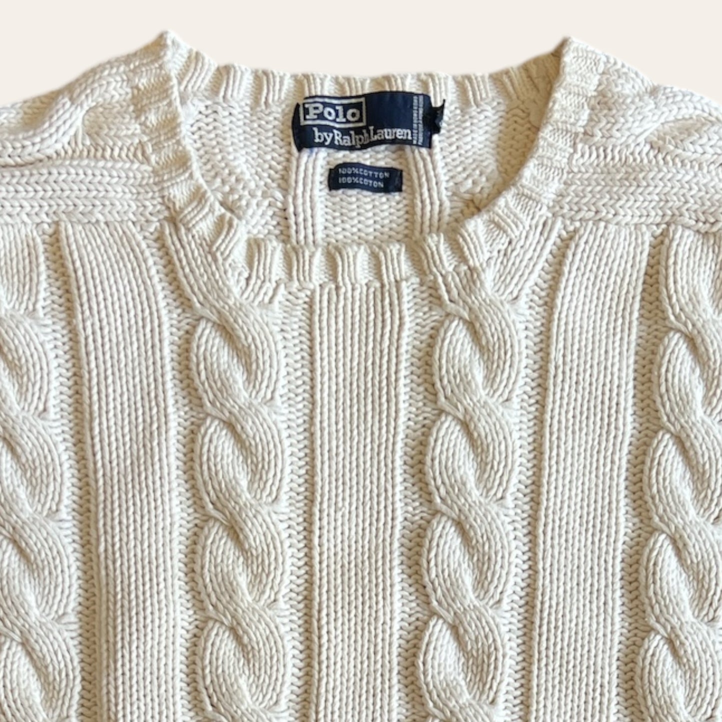 Polo Ralph Lauren Cable Knit Cream Size M