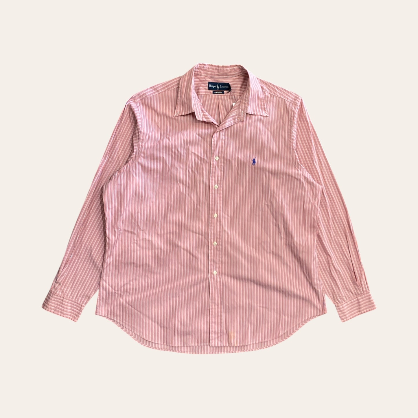 00s Polo RL Striped Button Up Shirt Pink Size XL