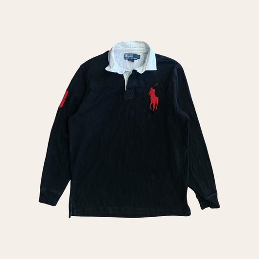 00s Polo RL Rugby Shirt Black/Red Size S