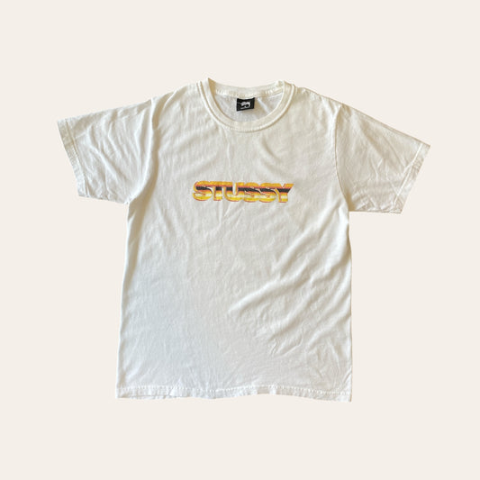 Stussy Gold Font Tee Size S
