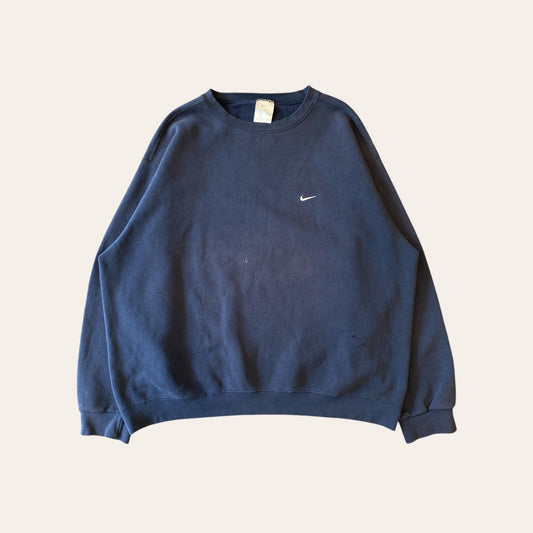 Y2K Nike Side Swoosh Sweater Navy Size XL