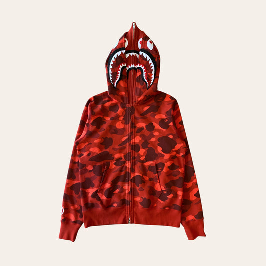 Bape Full Zip Up Hoodie Red Size M
