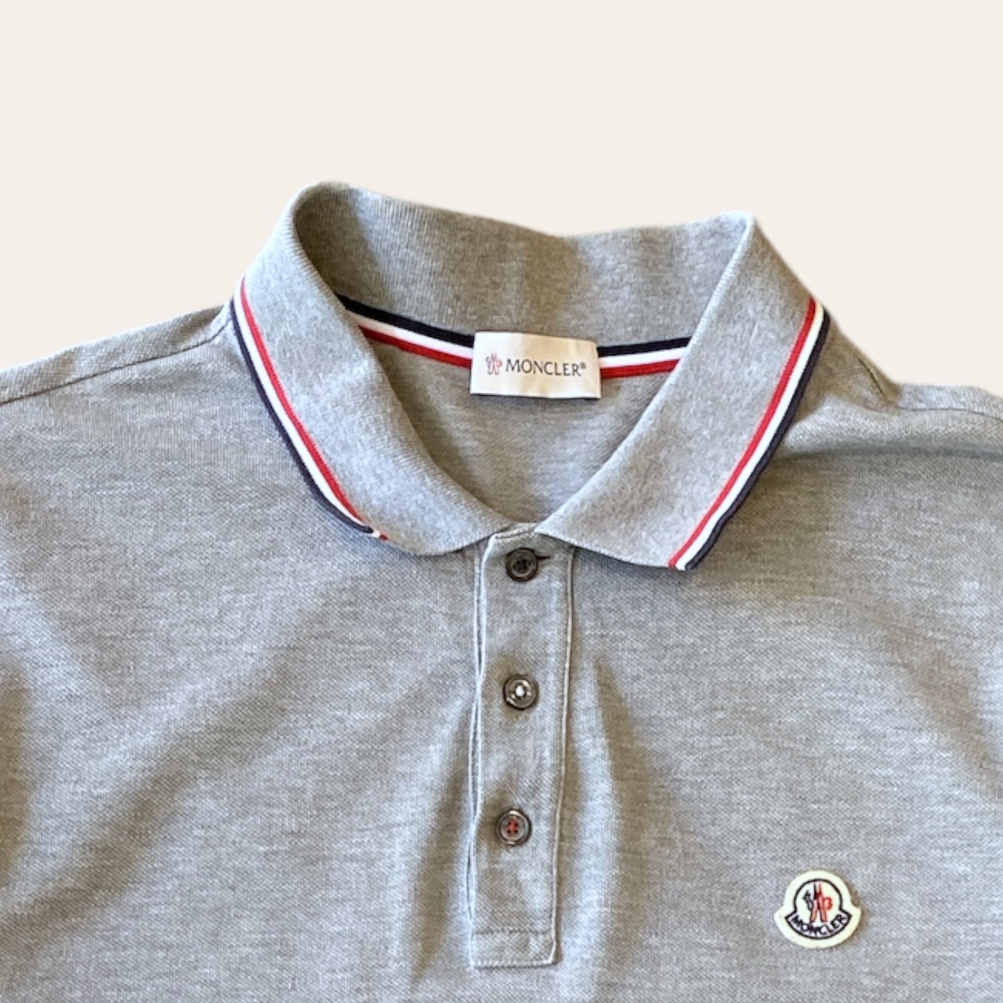 Moncler LS Polo Grey Size XL
