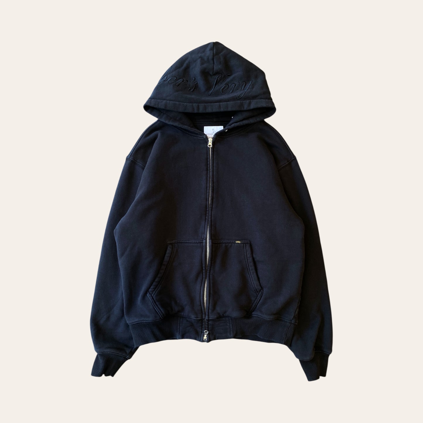 OVO Waffle Lined Zip Up Hoodie Size L