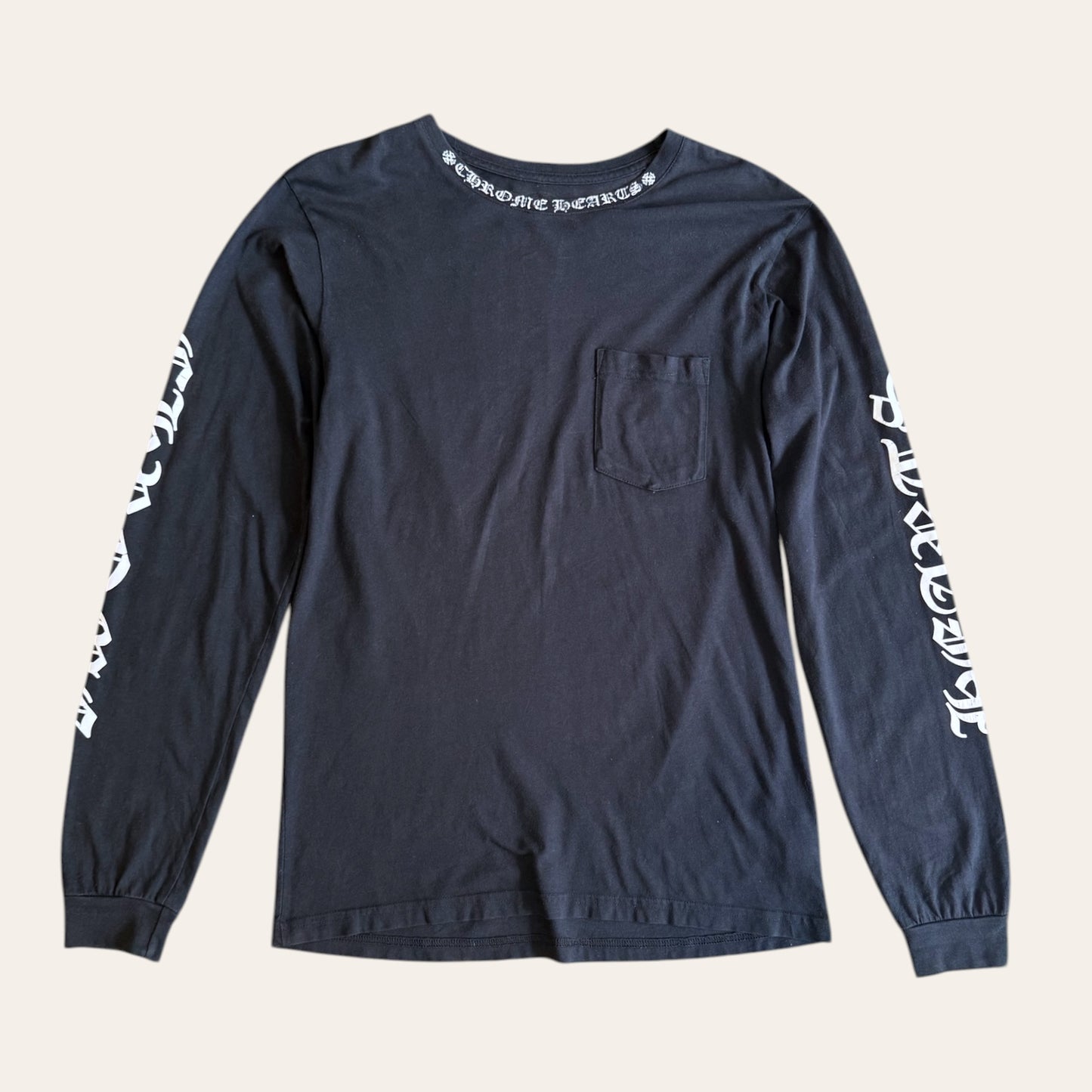 Chrome Hearts Script Collar Logo Long Sleeve Size M
