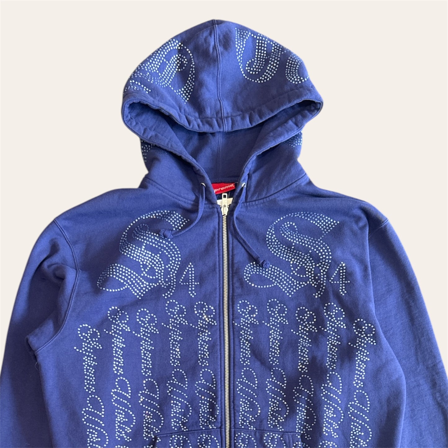 Supreme Rhinestone Zip Hoodie Size M