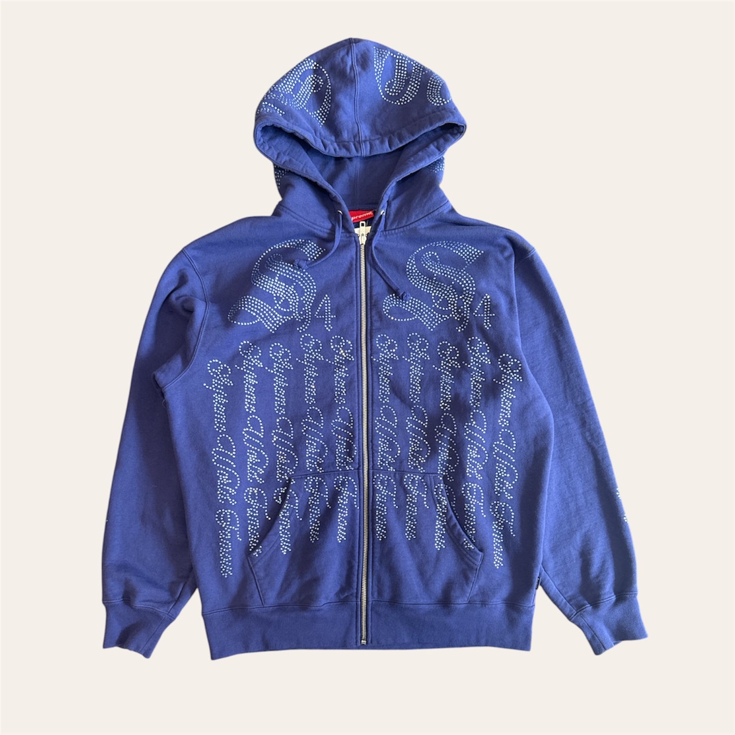 Supreme Rhinestone Zip Hoodie Size M