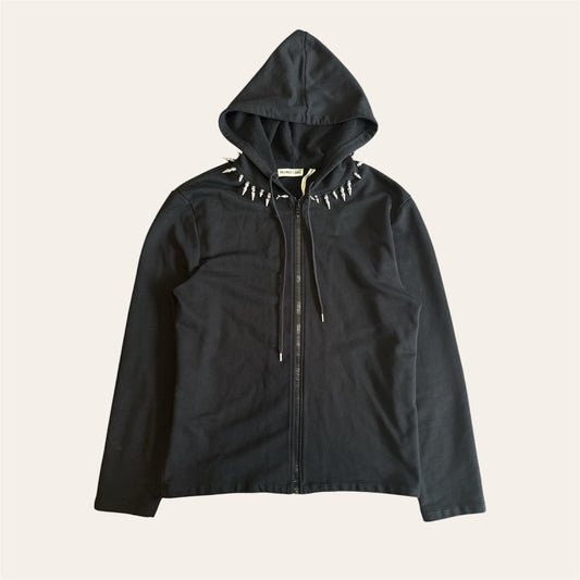 Helmut Lang Re-Edition Stud Collar Zip Hoodie Size S