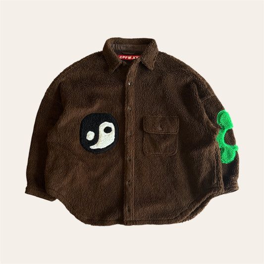 CPFM Fleece Buttonup Brown Size L