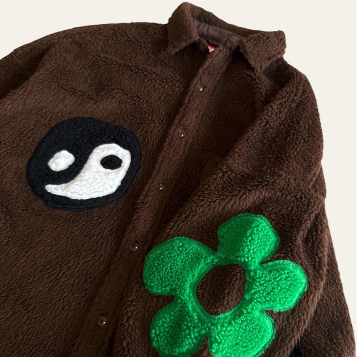 CPFM Fleece Buttonup Brown Size L
