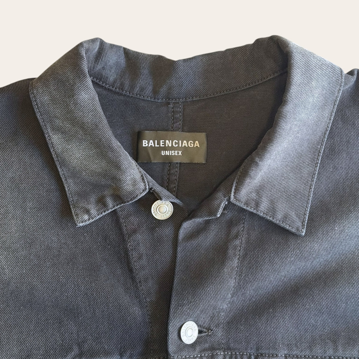 Balenciaga Deconstructed Denim Jacket Black Size S